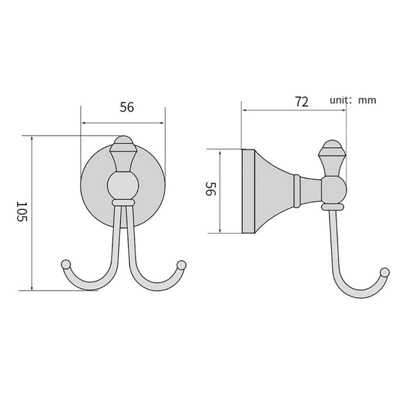 LightInTheBox Vintage Antique Brass Hooks Wall, Novelty Design Brass Finish Elegant Wall-Mounted Robe Hook for Bathroom Kitchen Bedroom Accessories Decor Double Hooks Christmas Stocking Holders - Image 1